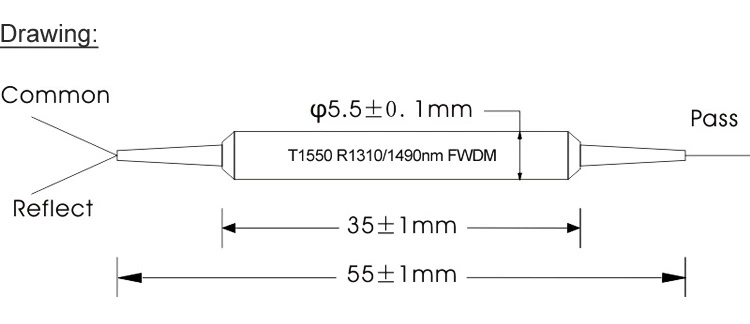 Steel Tube Sc/APC 0.9mm 1310 1490 1510 Fwdm for CATV