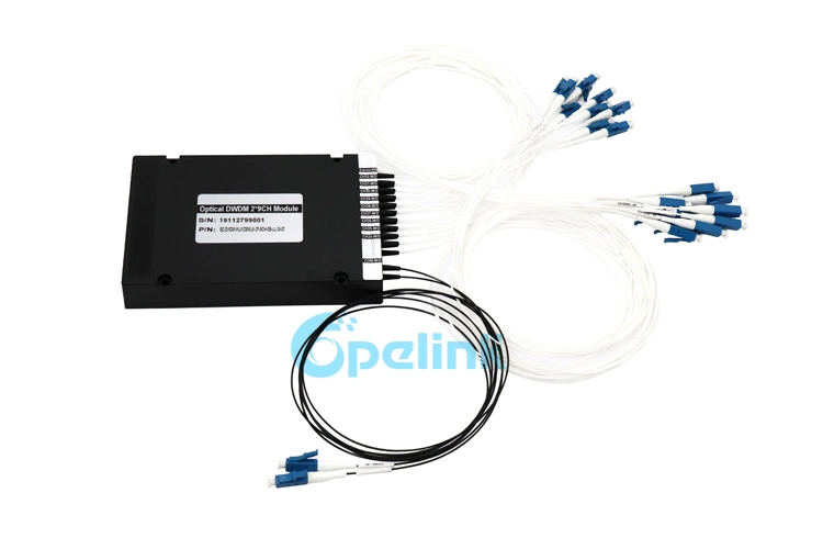 9CH Plastic ABS Box Optical DWDM Mux+Demux with LC/Upc Connector 0.9mm Pigtail